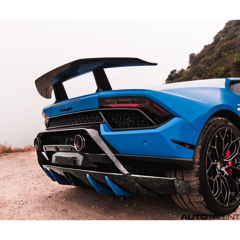 1016 Industries Forged Carbon Diffuser Caps For Lamborghini Huracan Performante - AutoTalent