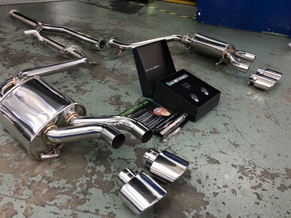 ARMYTRIX Stainless Steel Valvetronic Performance Catback Exhaust Quad Chrome Silver Tips For Mercedes-Benz C-Class W204 2012-2015