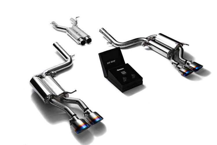 ARMYTRIX Stainless Steel Valvetronic Catback Exhaust System Quad Blue Coating Tips For Mercedes Benz C63 AMG W204 2008-2014