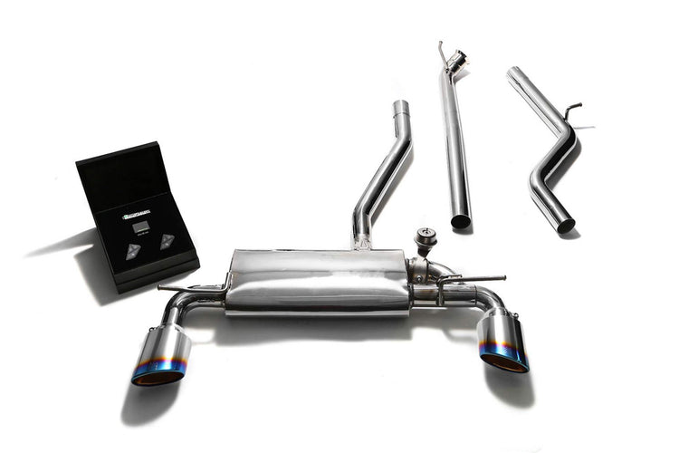 ARMYTRIX Stainless Steel Valvetronic Catback Exhaust System Dual Blue Coated Tips For Mercedes-Benz A-Class W176 2WD 2013-2015