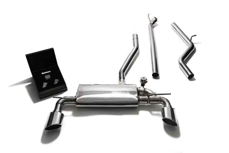 ARMYTRIX Stainless Steel Valvetronic Catback Exhaust System Dual Chrome Silver Tips For Mercedes-Benz A-Class W176 2WD 2013-2015
