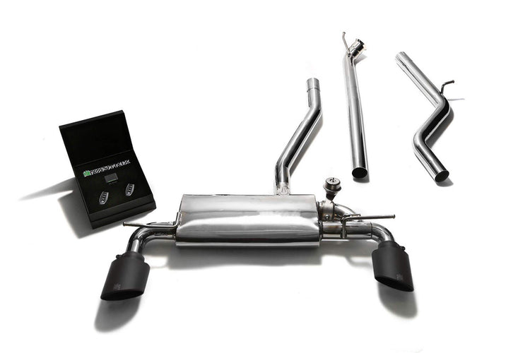 ARMYTRIX Stainless Steel Valvetronic Catback Exhaust System Dual Matte Black Tips For Mercedes-Benz A-Class W176 2WD 2013-2015