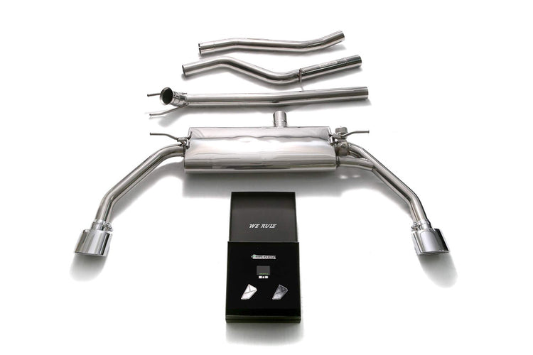 ARMYTRIX Stainless Steel Valvetronic Catback Exhaust System Dual Chrome Silver Tips For Mercedes-Benz CLA-Class C117 2014-2021