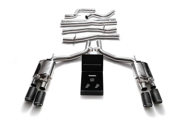 ARMYTRIX Stainless Steel Valvetronic Catback Exhaust System Quad Carbon Tips For Maserati Ghibli SQ4 2013-2021