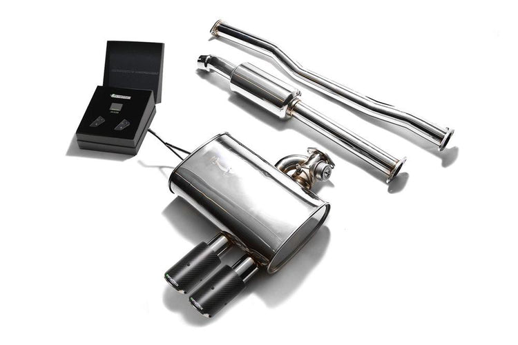 ARMYTRIX Stainless Steel Valvetronic Catback Exhaust System Dual Carbon Tips For Mini Cooper S F55 2015-2021