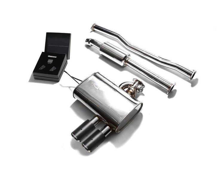 ARMYTRIX Stainless Steel Valvetronic Exhaust System Dual Carbon Tips For Mini Cooper S F 55 2014-2021