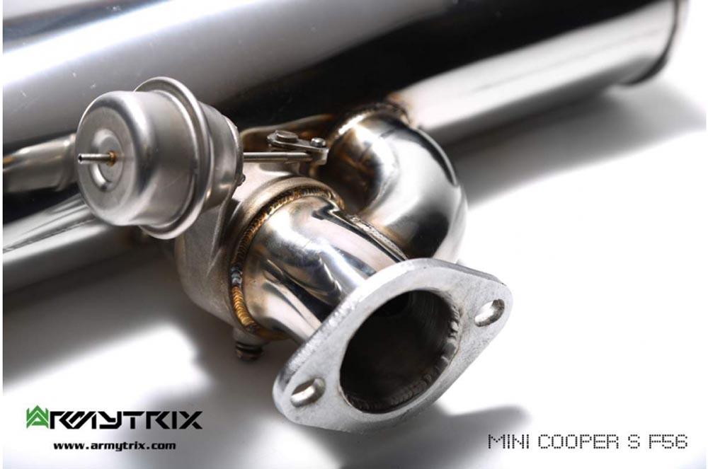 ARMYTRIX Stainless Steel Valvetronic Exhaust System Dual Carbon Tips For Mini Cooper S F56 | F57 2014-2021