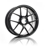 A side view of 7 T-S5 Forged Split 5 Spoke Exotic Wheels in Machine Black for Porsche 911 GT3 2014-2019