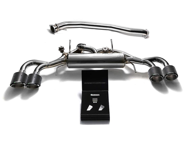 ARMYTRIX Stainless Steel Valvetronic Catback Exhaust 90mm System Quad Carbon Tips For Nissan GT-R R35 2009-2021