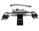 ARMYTRIX Stainless Steel Valvetronic Catback Exhaust 90mm System Quad Matte Black Tips For Nissan GT-R R35 2009-2021