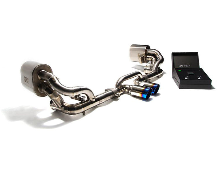 ARMYTRIX Titanium Valvetronic Exhaust System Dual Matte Black Tips For Porsche 991 GT3 | GT3 RS 2014-2021