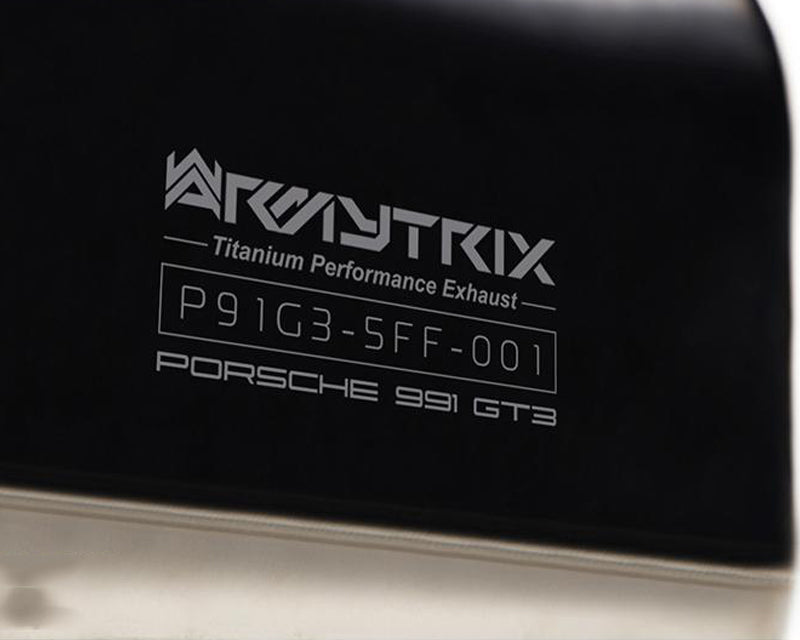 ARMYTRIX Titanium Valvetronic Exhaust System Dual Matte Black Tips For Porsche 991 GT3 | GT3 RS 2014-2021