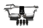 ARMYTRIX Stainless Steel Valvetronic Exhaust System Quad Matte Black Tips For Porsche 970 Panamera | S | GTS 2010-2013