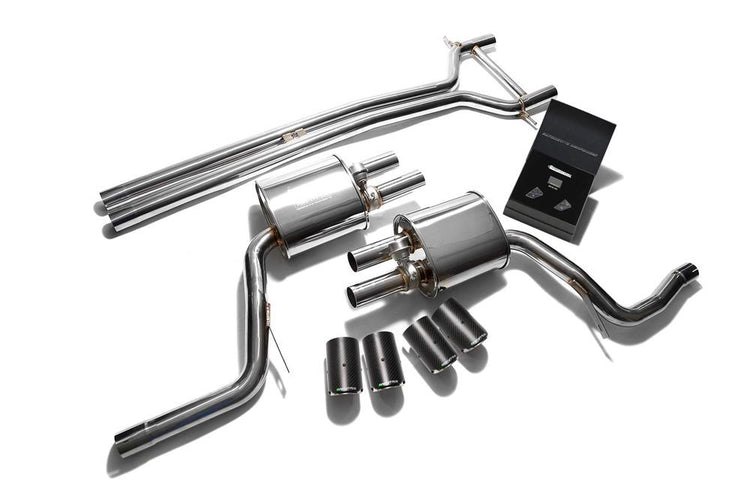 ARMYTRIX Stainless Steel Valvetronic Exhaust System Quad Carbon Tips For Porsche 970 Panamera 3.0T 2014-2016