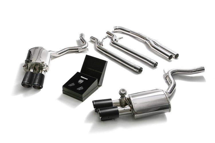 ARMYTRIX Stainless Steel Valvetronic Catback Exhaust System Quad Carbon Tips For Porsche 971 Panamera 2017-2021