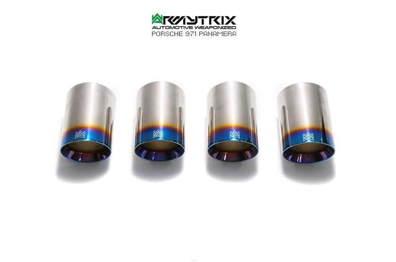ARMYTRIX Stainless Steel Valvetronic Catback Exhaust System Quad Blue Coated Tips For Porsche 971 Panamera 2017-2021