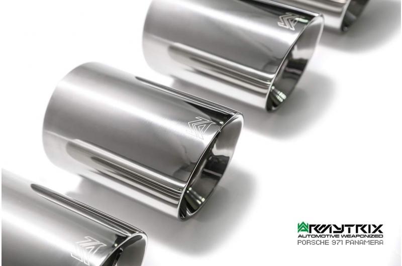 ARMYTRIX Stainless Steel Valvetronic Catback Exhaust System Quad Chrome Silver Tips For Porsche 971 Panamera 2017-2021