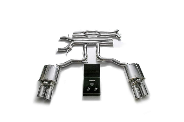 ARMYTRIX Stainless Steel Valvetronic Exhaust System Quad Chrome Silver Tips For Porsche 971 Panamera 2018-2021