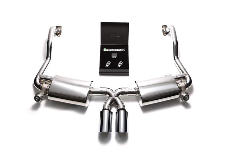 ARMYTRIX Stainless Steel Valvetronic Exhaust System Dual Chrome Silver Tips For Porsche 987.2 Boxster | Cayman PDK 2009-2012