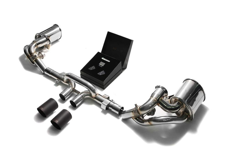 ARMYTRIX Stainless Steel Valvetronic Exhaust System Dual Matte Black Tips For Porsche 991 GT3 | GT3 RS 2014-2021