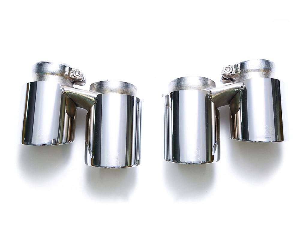 ARMYTRIX Stainless Steel Valvetronic Exhaust System Quad Chrome Silver Tips For Porsche 991 Carrera | S 2012-2016