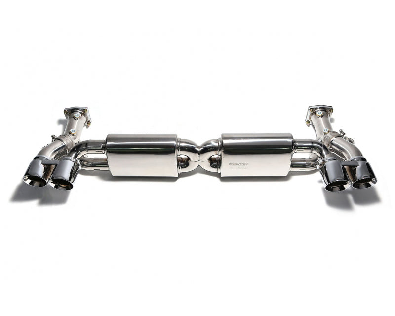 ARMYTRIX Stainless Steel Valvetronic Exhaust System Quad Chrome Silver Tips For Porsche 991 Turbo | Turbo S 2014-2016