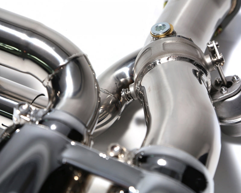 ARMYTRIX Stainless Steel Valvetronic Exhaust System Quad Titanium Blue Tips For Porsche 991 Turbo | Turbo S 2014-2016