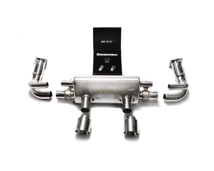 ARMYTRIX Stainless Steel Sport High-Flow Valvetronic Exhaust System Quad Chrome Silver Tips For Porsche 991.2 Carrera 2017-2021