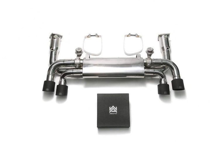 ARMYTRIX Stainless Steel Sport Race Valvetronic Exhaust System Quad Matte Black Tips For Porsche 991.2 Carrera 2017-2021