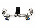 ARMYTRIX Stainless Steel Valvetronic Exhaust System Quad Titanium Blue Tips For Porsche 991.2 Turbo