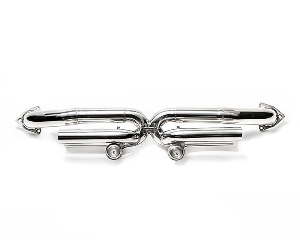ARMYTRIX Stainless Steel Valvetronic Exhaust System Quad Titanium Blue Tips For Porsche 991.2 Turbo