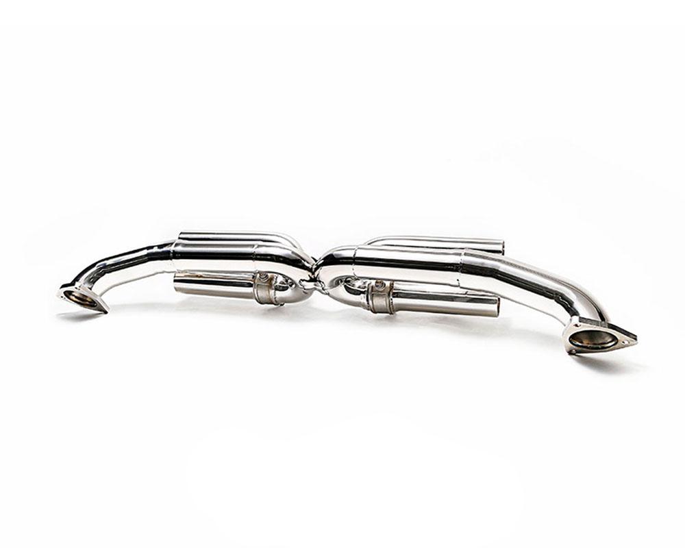 ARMYTRIX Stainless Steel Valvetronic Exhaust System Quad Matte Black Tips For Porsche 991.2 Turbo