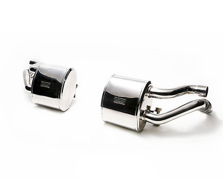ARMYTRIX Stainless Steel Valvetronic Exhaust System Quad Matte Black Tips For Porsche 991.2 Turbo