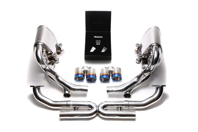 ARMYTRIX Stainless Steel Valvetronic Exhaust System Quad Blue Coated For Porsche 997.2 Carrera PDK 2009-2011