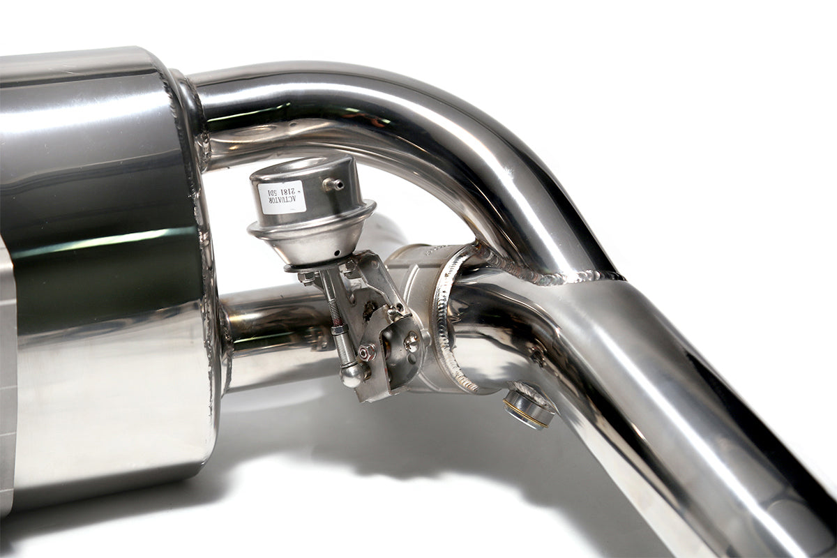 ARMYTRIX Stainless Steel Valvetronic Exhaust System Quad Chrome Silver Tips For Porsche 997 Turbo 2007-2009