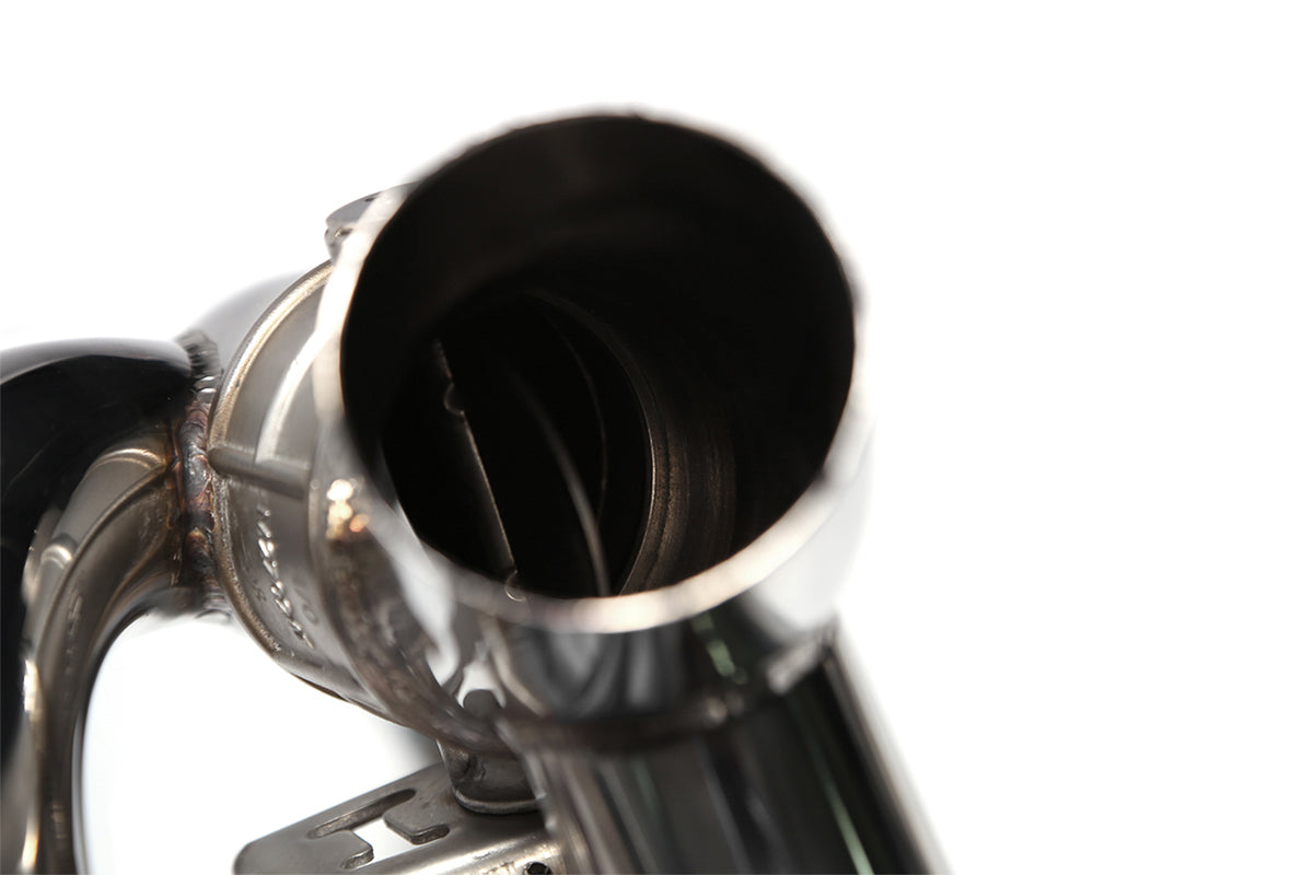 ARMYTRIX Stainless Steel Valvetronic Exhaust System Quad Chrome Silver Tips For Porsche 997 Turbo 2007-2009