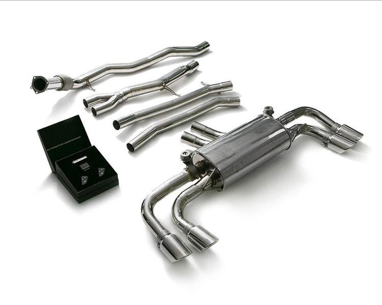 ARMYTRIX Stainless Steel Valvetronic Catback Exhaust System Quad Chrome Silver Tips For Porsche Cayenne 2018+