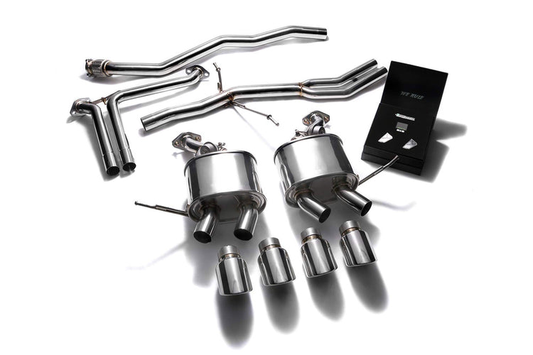 ARMYTRIX Stainless Steel Valvetronic Exhaust System Quad Matte Black Tips For Porsche Macan 2.0T 2015-2021