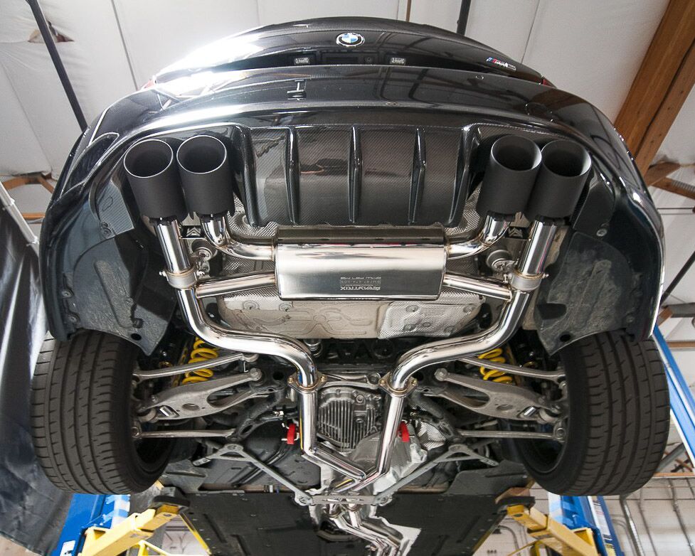 ARMYTRIX Stainless Steel Valvetronic Catback Exhaust System Quad Matte Black Tips For BMW M2 F87 2016-2021