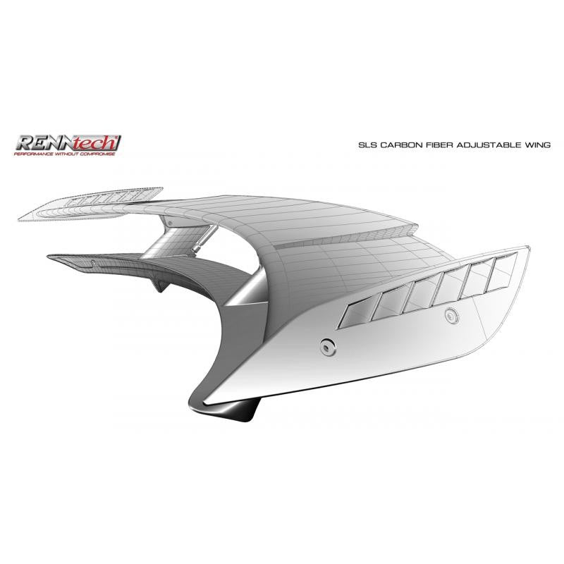 RennTech Carbon Adjustable Wing With Lip For Mercedes-Benz SLS AMG - AutoTalnet