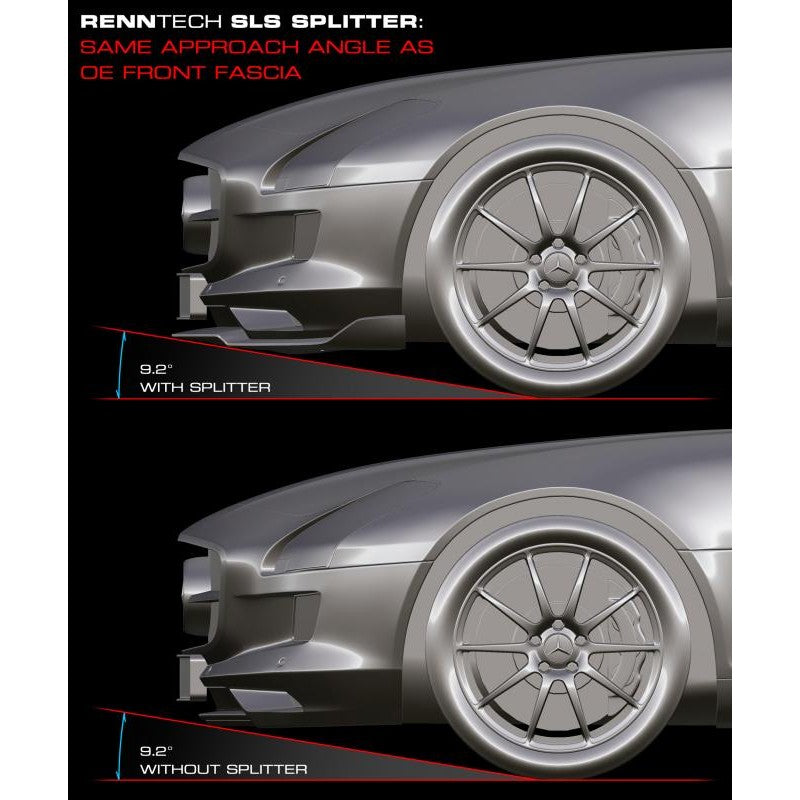 RennTech Aero Carbon Front Splitter For Mercedes-Benz C197 SLS AMG GT - AutoTalent