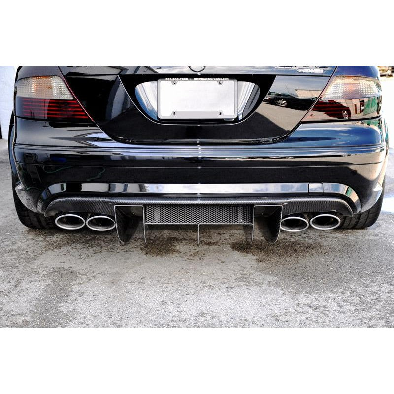 RennTech Carbon Fiber Rear Diffuser For Mercedes-Benz C209 CLK 63 AMG ...