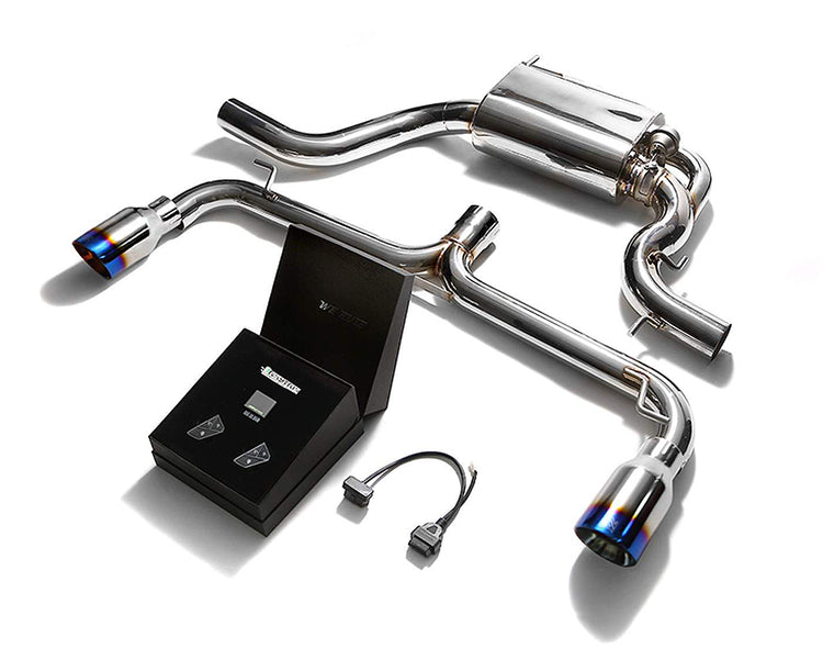 ARMYTRIX Stainless Steel Valvetronic Catback Exhaust System Dual Blue Coated Tips For Volkswagen Golf | GTI MK6 2010-2014