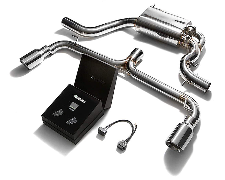 ARMYTRIX Stainless Steel Valvetronic Catback Exhaust System Dual Chrome Silver Tips For Volkswagen Golf | GTI MK6 2010-2014