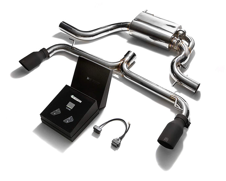 ARMYTRIX Stainless Steel Valvetronic Catback Exhaust System Dual Matte Black Tips For Volkswagen Golf | GTI MK6 2010-2014