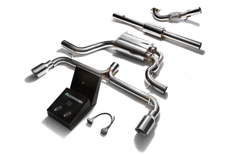 ARMYTRIX Stainless Steel Valvetronic Catback Exhaust System Dual Chrome Silver Tips For Volkswagen Scirocco R 2.0TSI 2009-2021