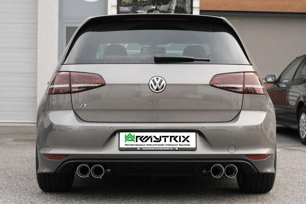 ARMYTRIX Stainless Steel Valvetronic Catback Exhaust System Gold Black Tips For Volkswagen Golf R MK7 2014-2016