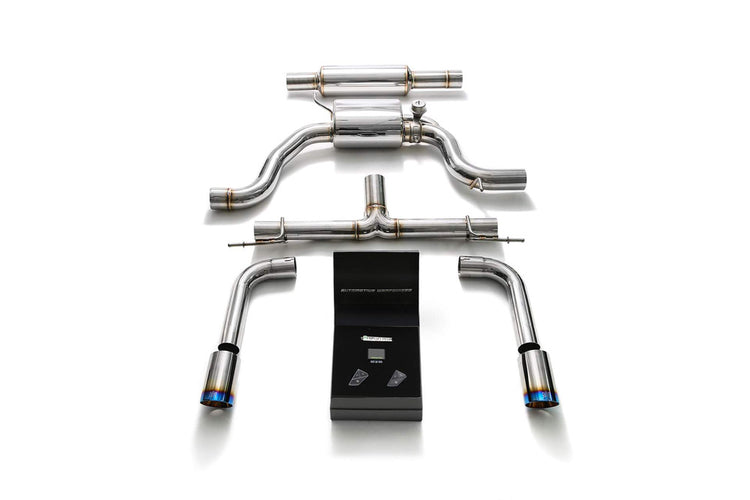 ARMYTRIX Stainless Steel Valvetronic Catback Exhaust System Dual Blue Coated Tips For Volkswagen Golf | GTI MK7 2014-2021