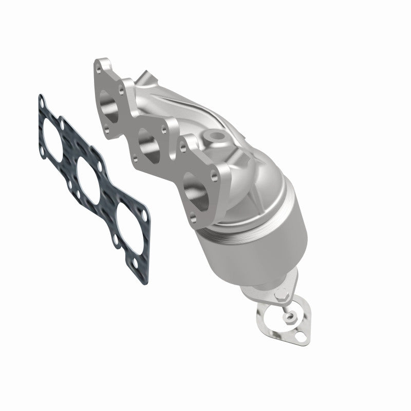 MagnaFlow 52781 oem grade manifold converter, front three-quarter view of the turntable spin
