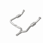 MagnaFlow 52153 oem grade direct-fit catalytic converter, rear view of the turntable spin